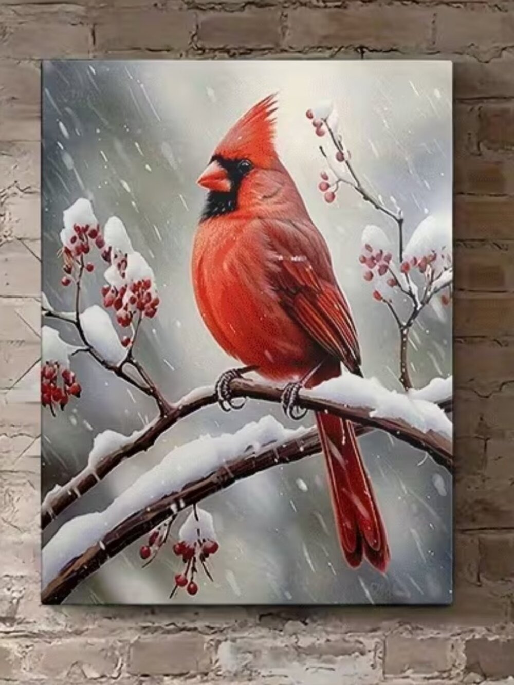 Winter Wonderland Cardinal Canvas Picture - Ready to Hang - New